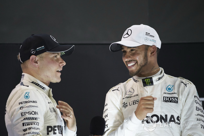 Podium: Valtteri Bottas, Mercedes AMG F1, Lewis Hamilton, Mercedes AMG F1