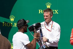 James Allison, Technical Director, Mercedes AMG F1, receives the Constructors trophy