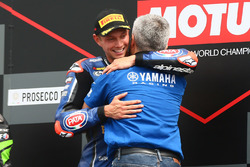 Podium: winnaar Michael van der Mark, Pata Yamaha, Andrea Dosoli