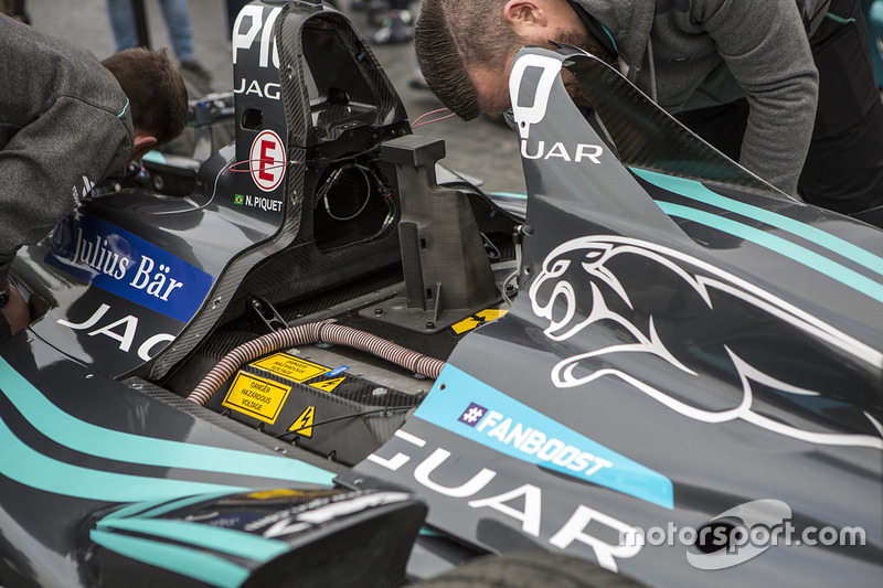 Jaguar Racing Formula E car on display in Rome