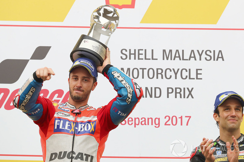 Podium: race winner Andrea Dovizioso, Ducati Team