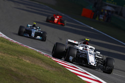 Charles Leclerc, Sauber C37 Ferrari, Valtteri Bottas, Mercedes AMG F1 W09, and Sebastian Vettel, Ferrari SF71H