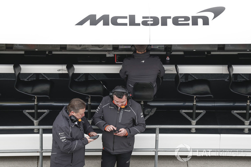 Zak Brown, Executive Director, McLaren Technology Group, Eric Boullier, Racing Director, McLaren