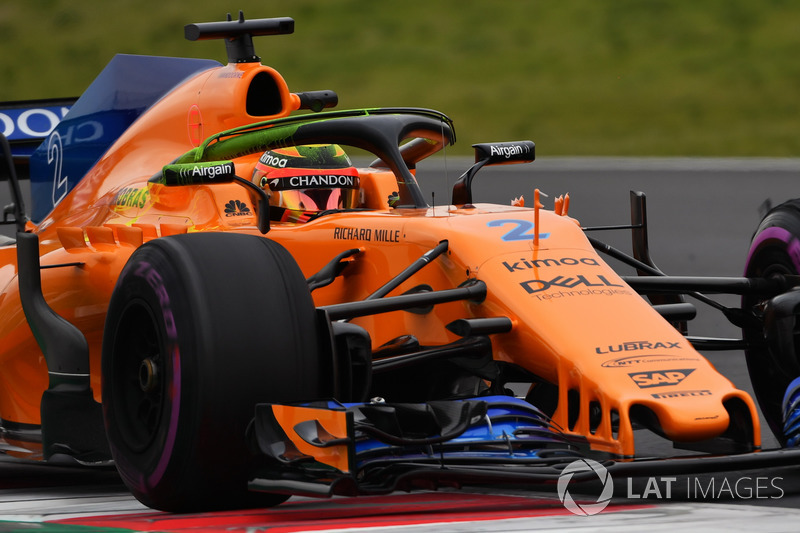 Stoffel Vandoorne, McLaren MCL33, pintura aerodinámica en halo