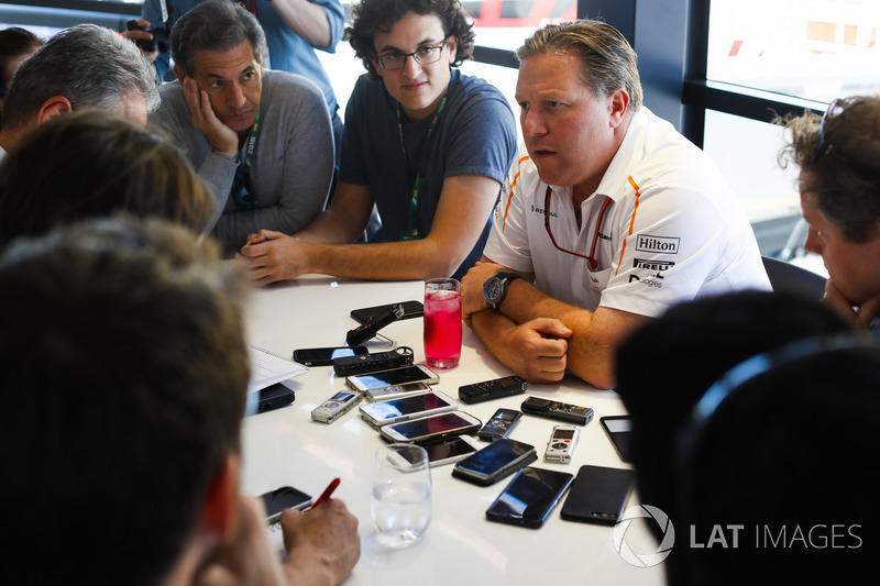 Zak Brown, CEO, McLaren Technology Group, holds a Press Conference