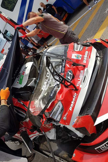 La Hyundai di Nicola Baldan dopo l'incidente