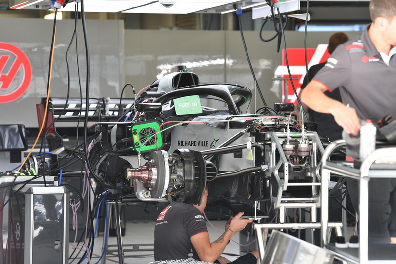 Haas F1 Team VF-18 in the garage