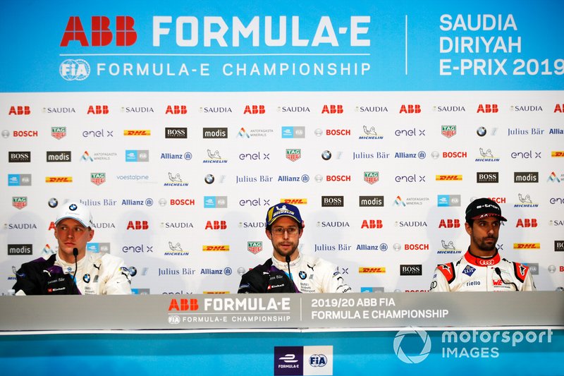 Maximilian Gunther, BMW I Andretti Motorsports, Alexander Sims, BMW I Andretti Motorsports, Lucas Di Grassi, Audi Sport ABT Schaeffler, in the press conference
