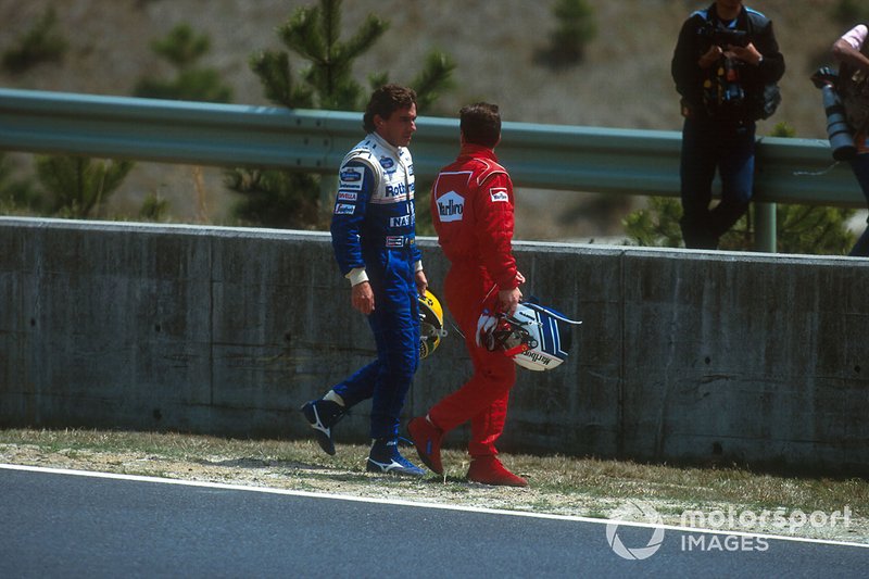 Ayrton Senna, Williams; Nicola Larini, Ferrari