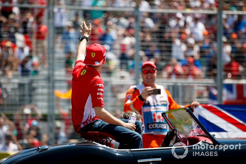 Charles Leclerc, Ferrari, in the drivers parade