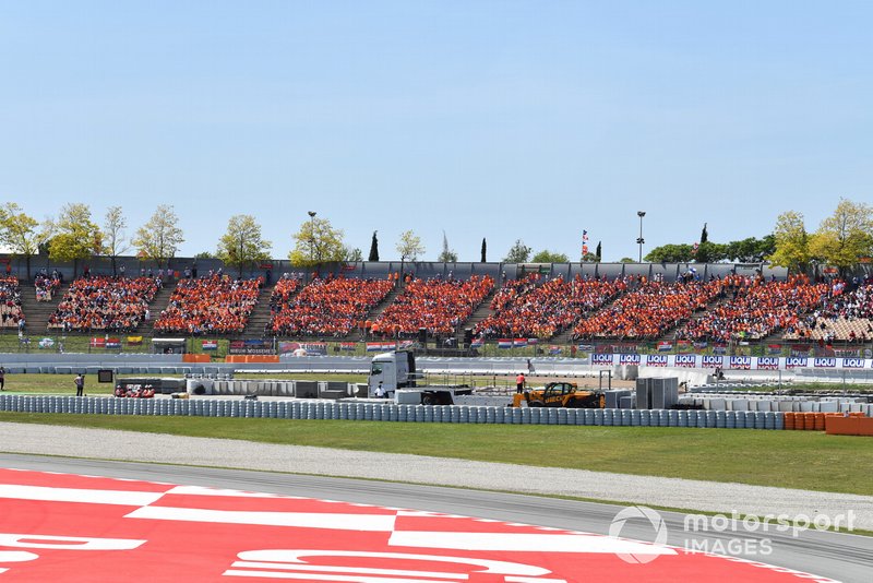Dutch fans of Max Verstappen, Red Bull Racing, fill grandstands