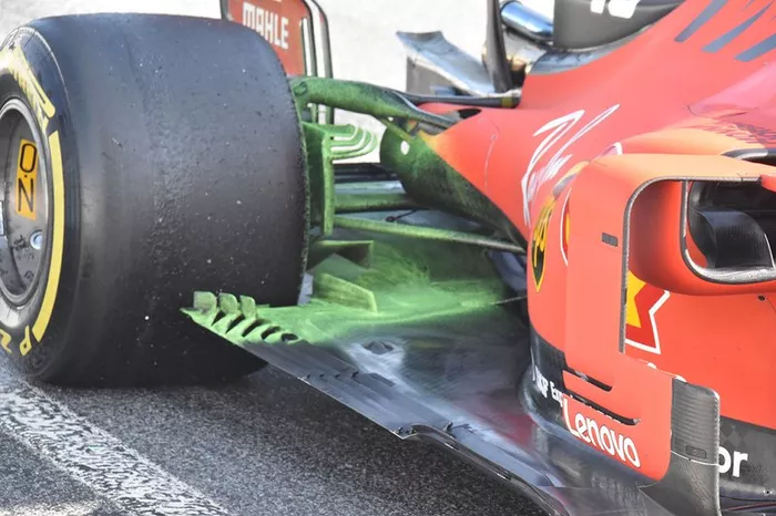 Detalle del suelo del Ferrari SF90
