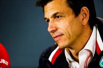 Toto Wolff, directeur exécutif, Mercedes AMG, lors de la conférence de presse
