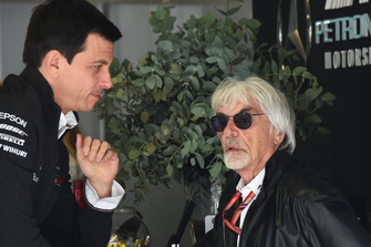 Toto Wolff, Mercedes AMG F1 Director of Motorsport and Bernie Ecclestone