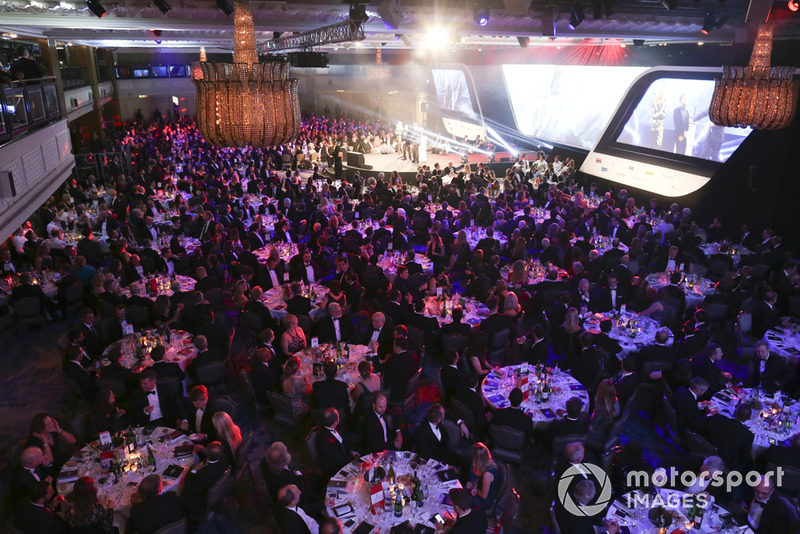 Nicolas Hamilton, brother of F1 World Champion Lewis Hamilton on stage to accept the British Competition Driver and International Racing Driver awards