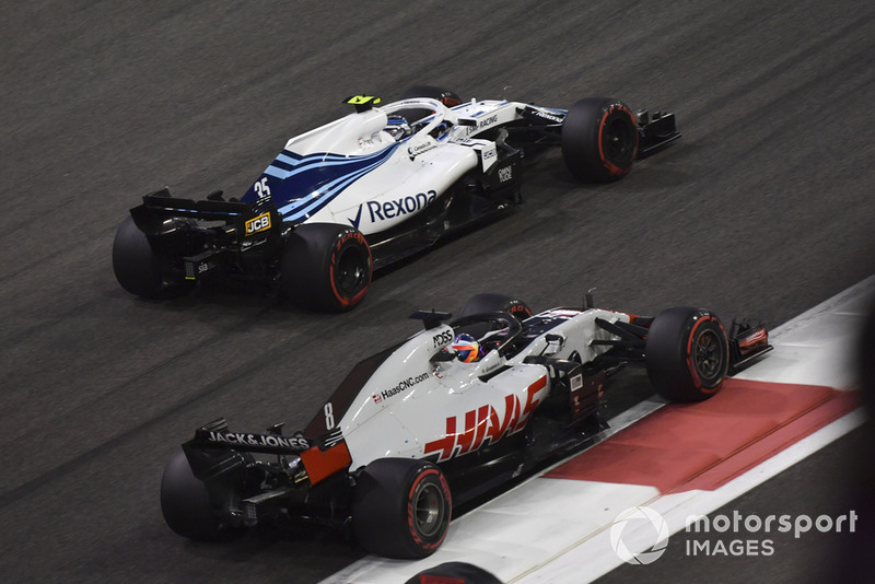 Romain Grosjean, Haas F1 Team VF-18 y Sergey Sirotkin, Williams FW41