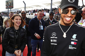 Actress and Model Millie Bobby Brown gets a HotLaps ride with Lewis Hamilton, Mercedes AMG F1