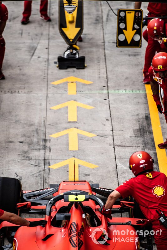 Ferrari pit stop practice with the Ferrari SF90
