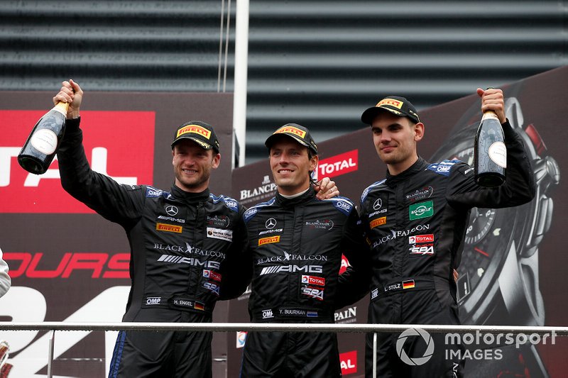 Podium: third place #4 Mercedes-AMG Team Black Falcon Mercedes-AMG GT3: Yelmer Buurman, Luca Stolz, Maro Engel