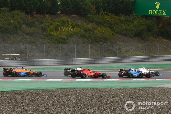 George Russell, Williams FW43B, Carlos Sainz Jr., Ferrari SF21, Daniel Ricciardo, McLaren MCL35M