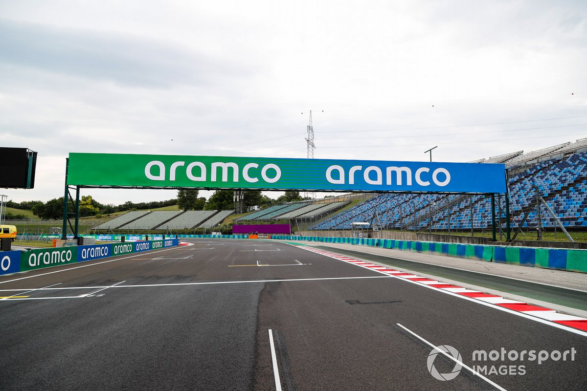 Pit straight detail, including Aramco signage