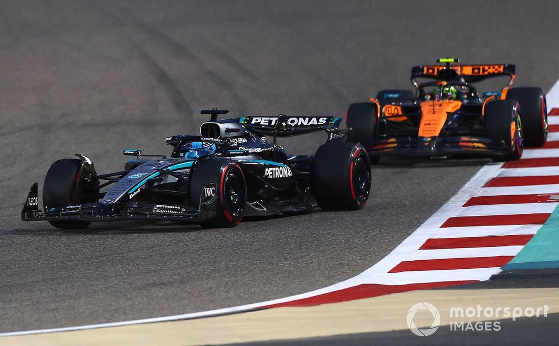 Lando Norris, McLaren, George Russell, Mercedes