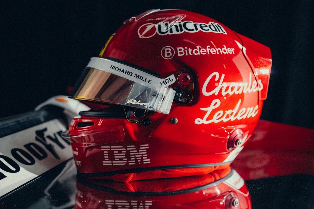 Casco de Charles Leclerc, Ferrari