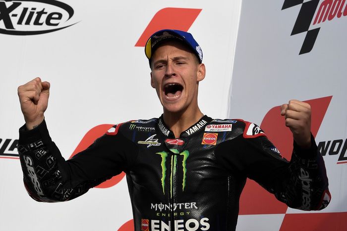 El Campeón del Mundo Fabio Quartararo, Yamaha Factory Racing celebra