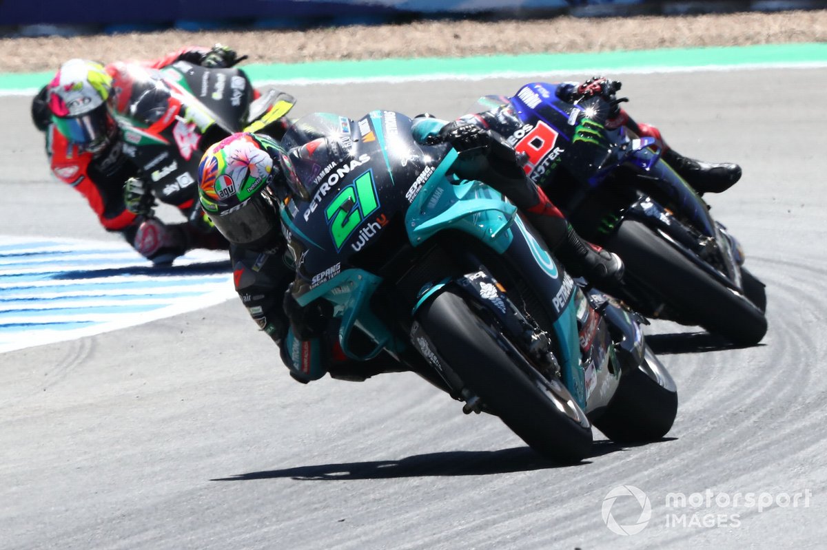 Franco Morbidelli, Petronas Yamaha SRT, Fabio Quartararo, Yamaha Factory Racing, Aleix Espargaro, Aprilia Racing Team Gresini