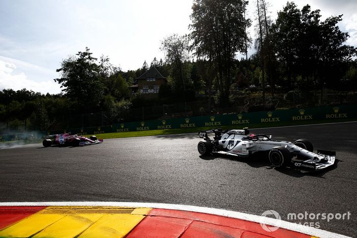 Pierre Gasly, AlphaTauri AT01, Sergio Pérez, Racing Point RP20