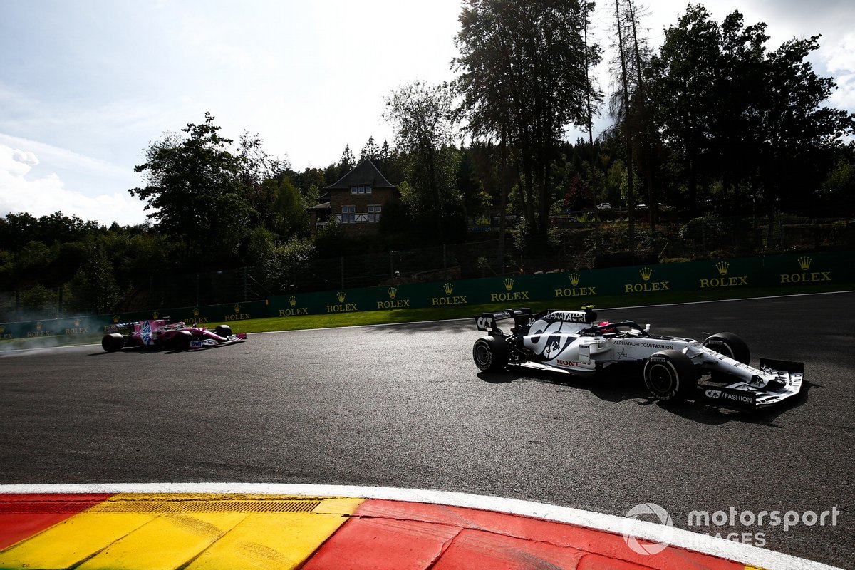 Pierre Gasly, AlphaTauri AT01, Sergio Pérez, Racing Point RP20