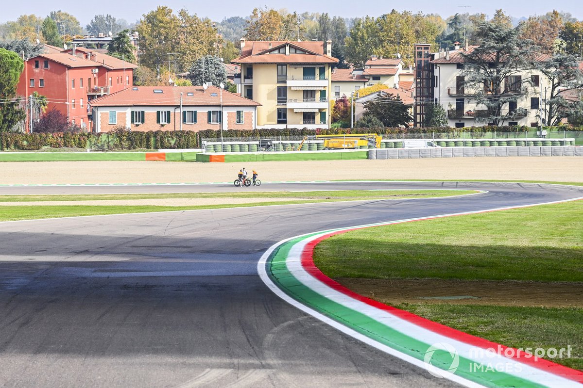 Lando Norris, McLaren, rides the track