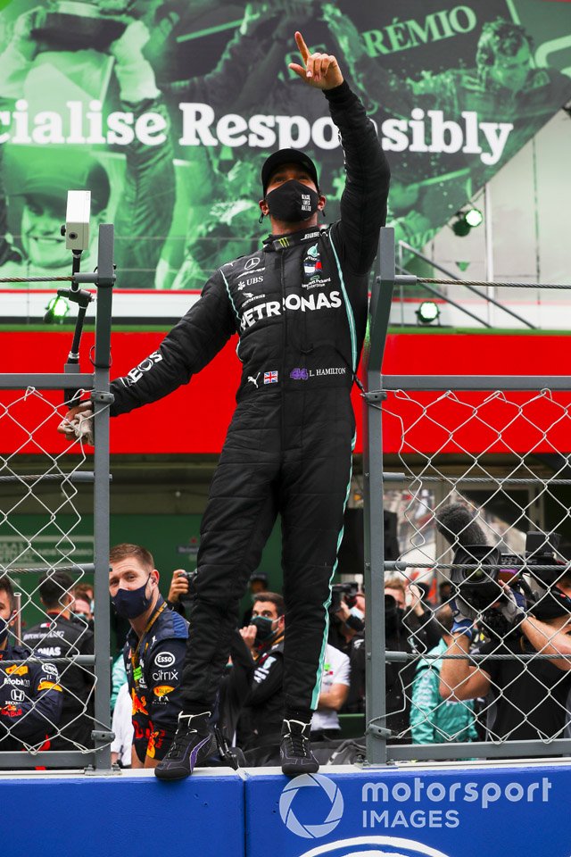 Race Winner Lewis Hamilton, Mercedes F1 celebrates in Parc Ferme after taking his 92nd Grand Prix win, the most for any driver in F1 history