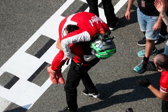 Race Winner Frederik Vesti, Prema Racing celebrates in Parc Ferme