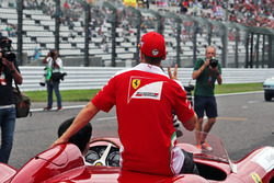Sebastian Vettel (GER) Ferrari on the drivers parade