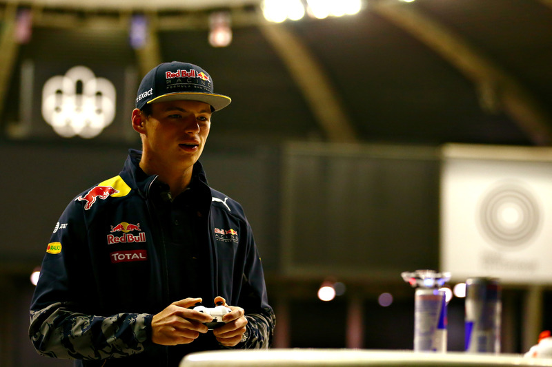 Max Verstappen, Red Bull Racing races a drone