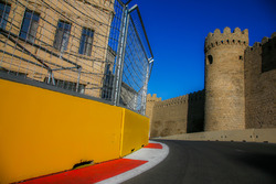 Baku city circuit at turn 11 with the castle