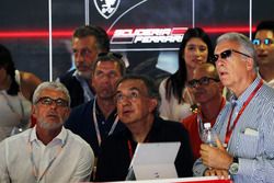 Sergio Marchionne, Ferrari President and CEO of Fiat Chrysler Automobiles (Centre) and Piero Ferrari