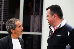 Alain Prost, et Eric Boullier, directeur de la compétition McLaren