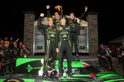 Overall winners Johannes van Overbeek, Scott Sharp, Ed Brown, Pipo Derani, ESM Racing