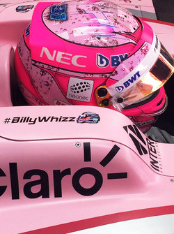 Esteban Ocon, Sahara Force India F1 VJM10 with #BillyWhizz signage