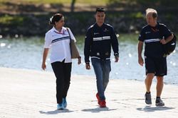 Monisha Kaltenborn, Team Principal and CEO, Sauber, Pascal Wehrlein, Sauber and Josef Leberer