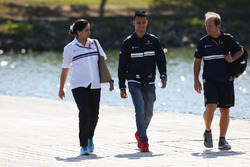 Monisha Kaltenborn, Team Principal and CEO, Sauber, Pascal Wehrlein, Sauber and Josef Leberer