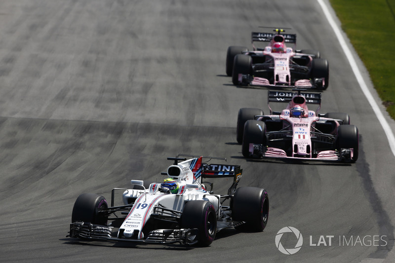 Felipe Massa, Williams FW40, Sergio Perez, Sahara Force India F1 VJM10, Esteban Ocon, Sahara Force I