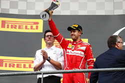 Podium: second place Sebastian Vettel, Ferrari