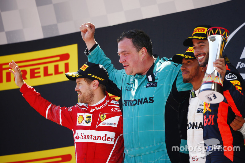 2017 1. Lewis Hamilton, 2. Sebastian Vettel, 3. Daniel Ricciardo