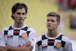 Antonio Giovinazzi, pilote de réserve Ferrari, et Mick Schumacher au World Stars Football Match