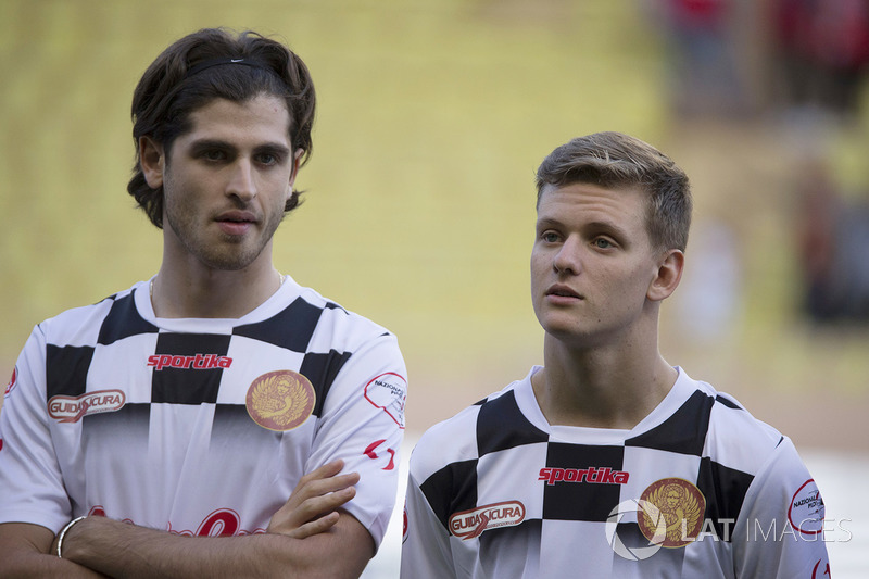 Antonio Giovinazzi, Ferrari Reserve Driver, Mick Schumacher at World Stars Football Match