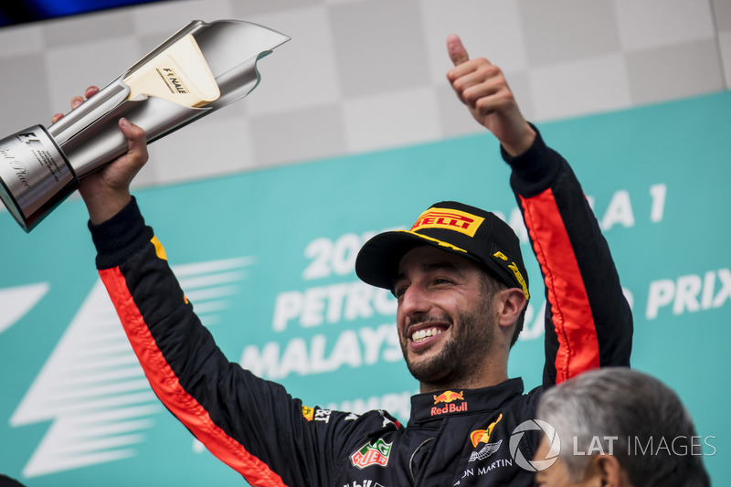 third place Daniel Ricciardo, Red Bull Racing on the podium