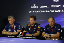 Otmar Szafnauer, Sahara Force India Formula One Team Chief Operating Officer, Christian Horner, Red Bull Racing Team Principal and Frederic Vasseur, Sauber Team Principal in the Press Conference